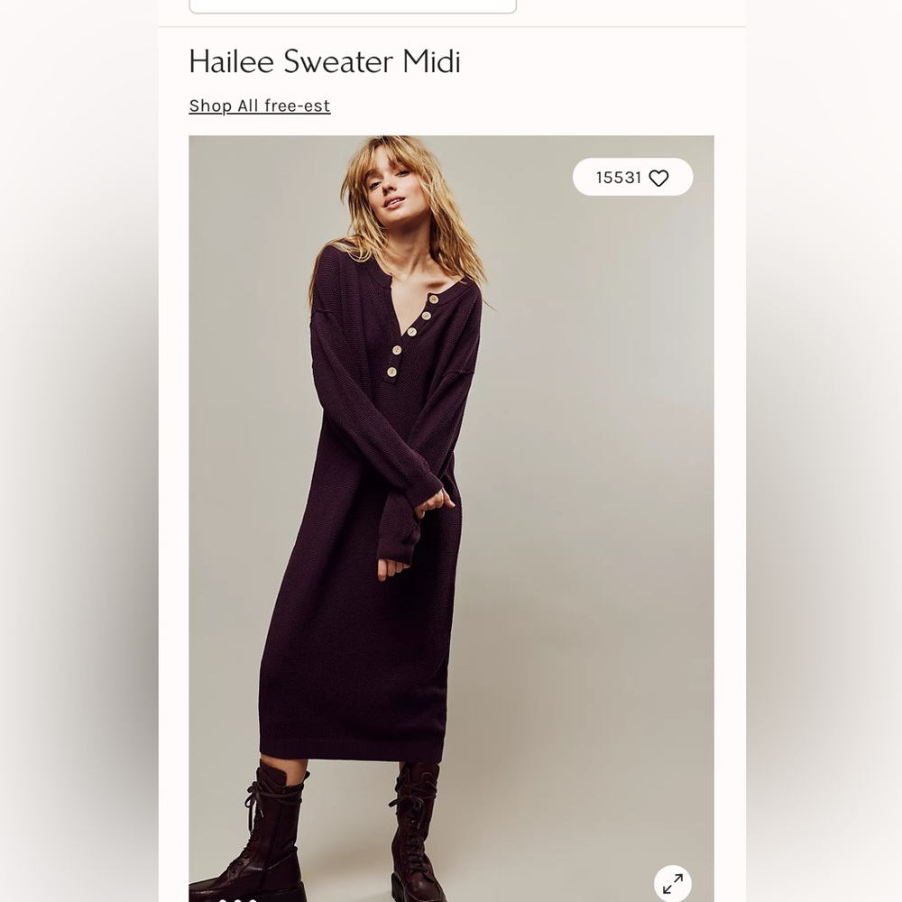 Free People Hailee Sweater Dress in GREEN